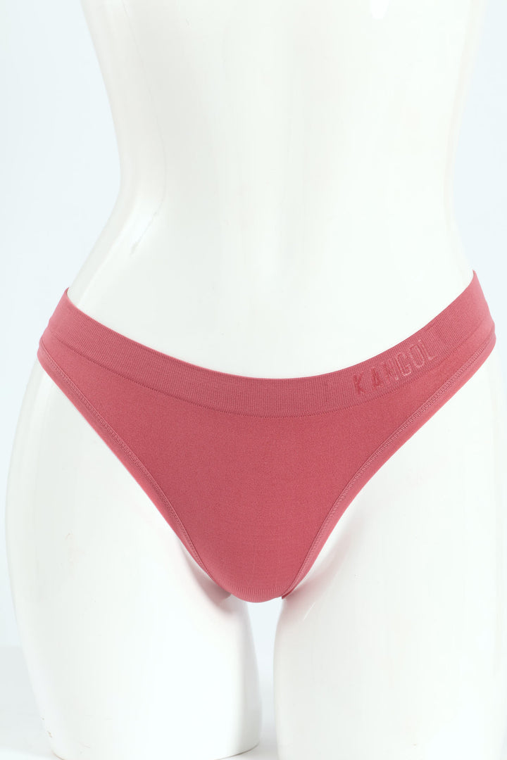 3 Pack Seamless Thong Panties - Mauve/Indigo/Excalibur