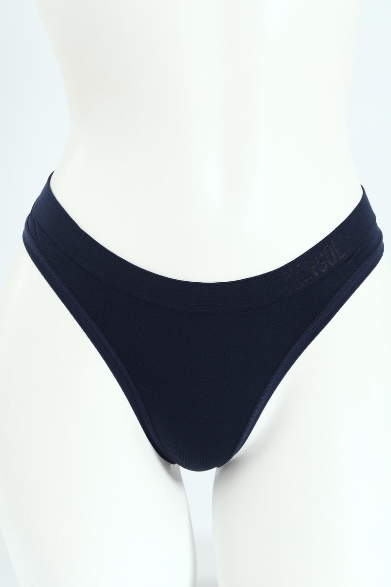 3 Pack Seamless Thong Panties - Mauve/Indigo/Excalibur
