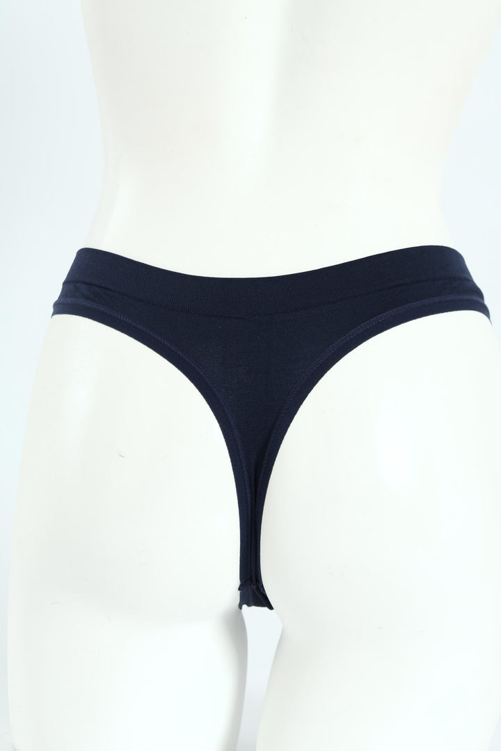 3 Pack Seamless Thong Panties - Mauve/Indigo/Excalibur