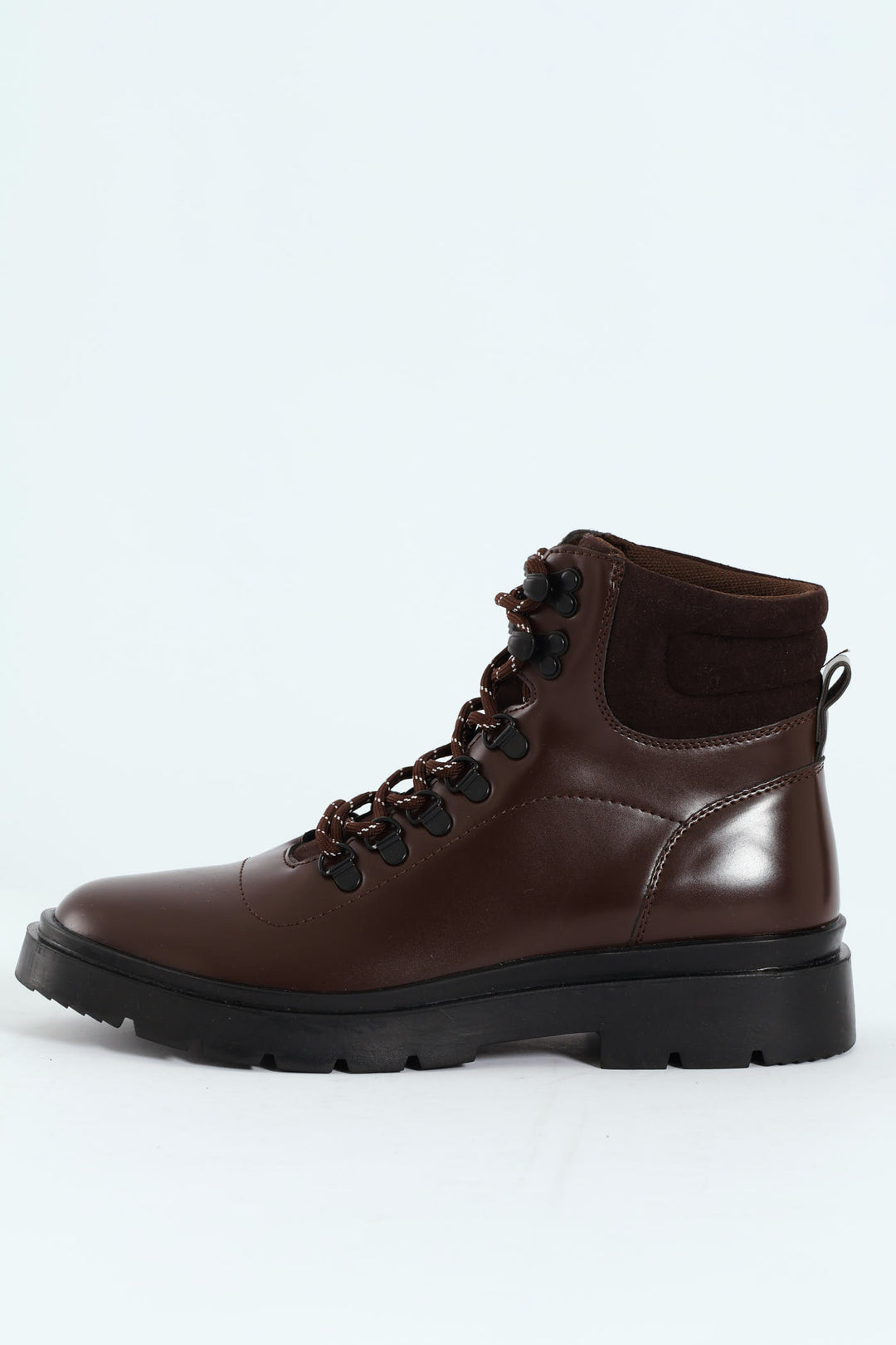Lace Up Combat Boot - Chocolate
