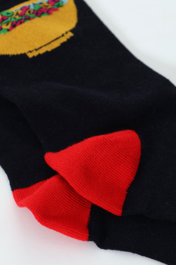 Single "Can't Adult" Anklet Socks - Navy