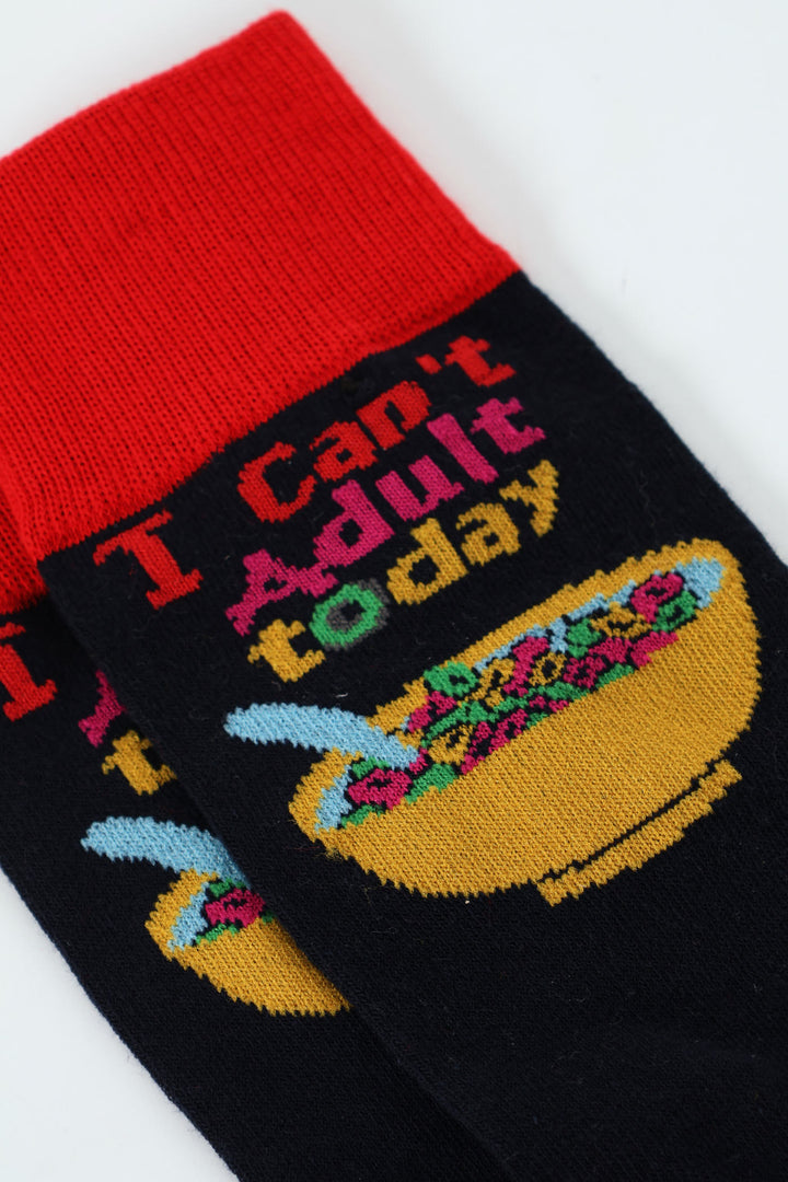 Single "Can't Adult" Anklet Socks - Navy