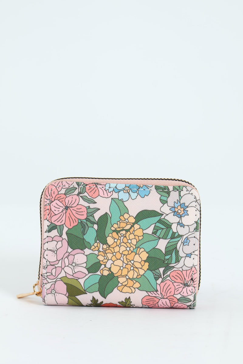 Small Zip Around Purse - Light Pink