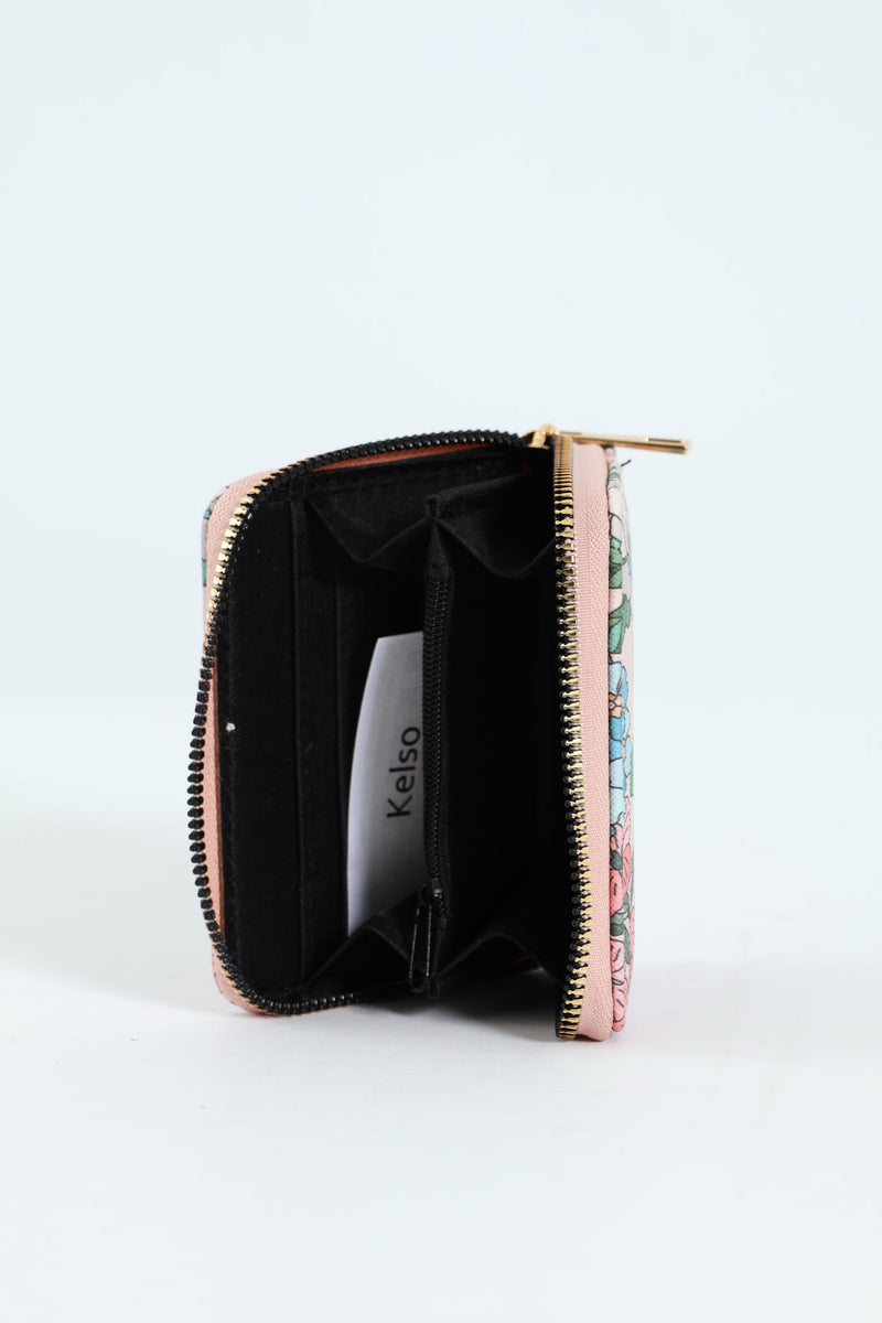 Small Zip Around Purse - Light Pink