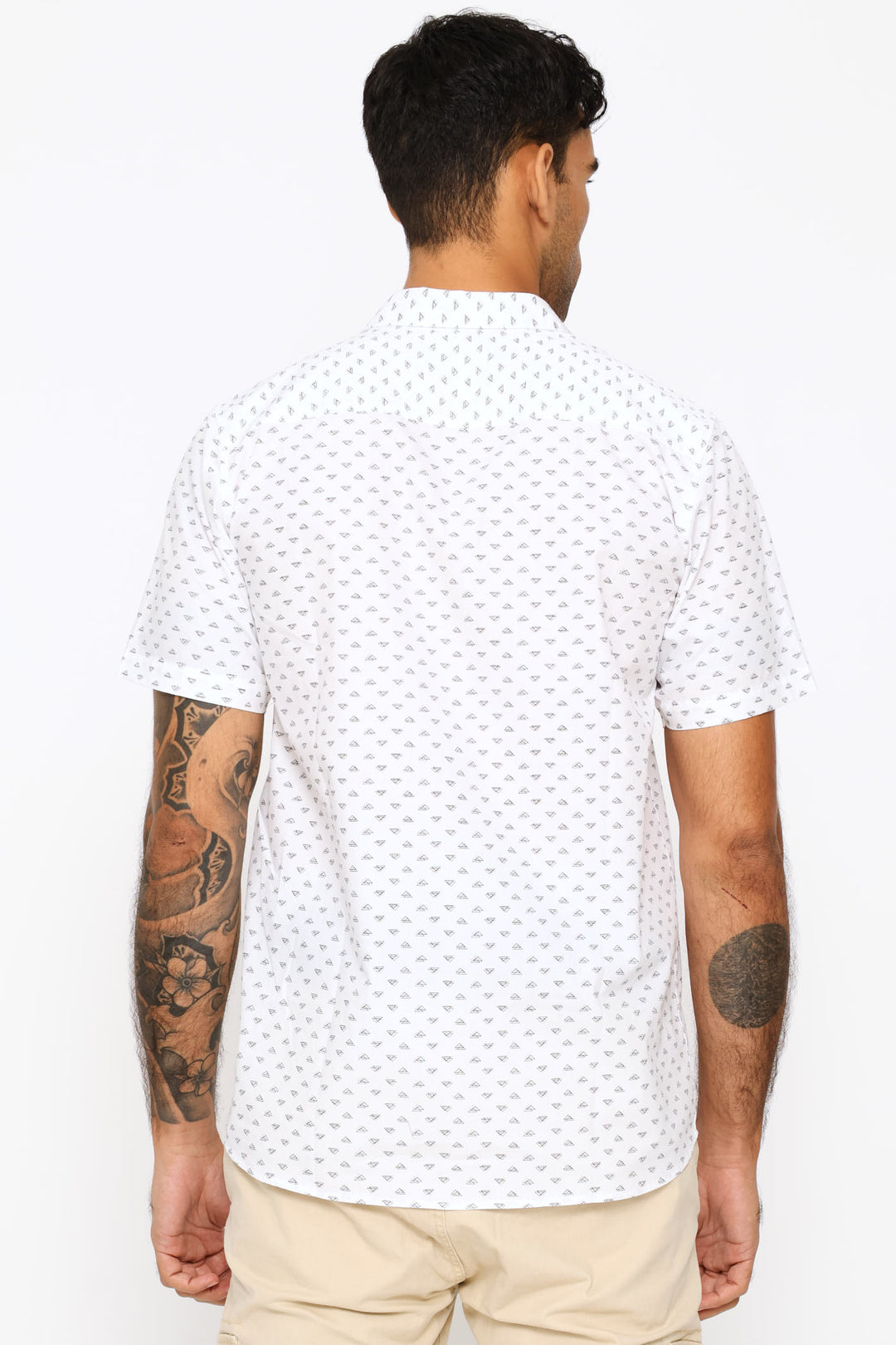Triangle Print Regular Shirt - White