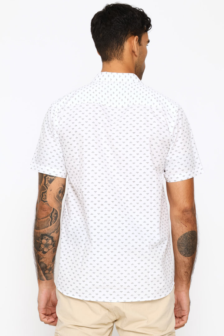 Triangle Print Regular Shirt - White