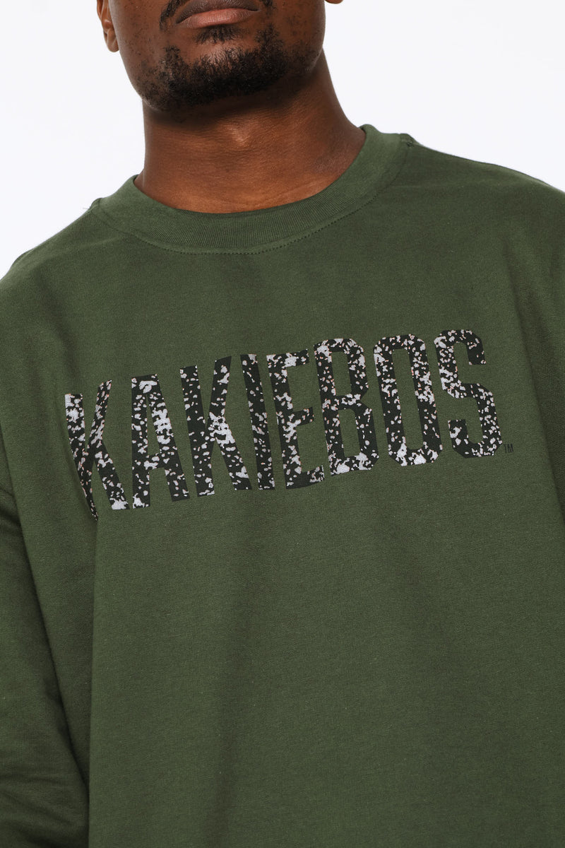 Classic Large Logo Crew Top - Olive