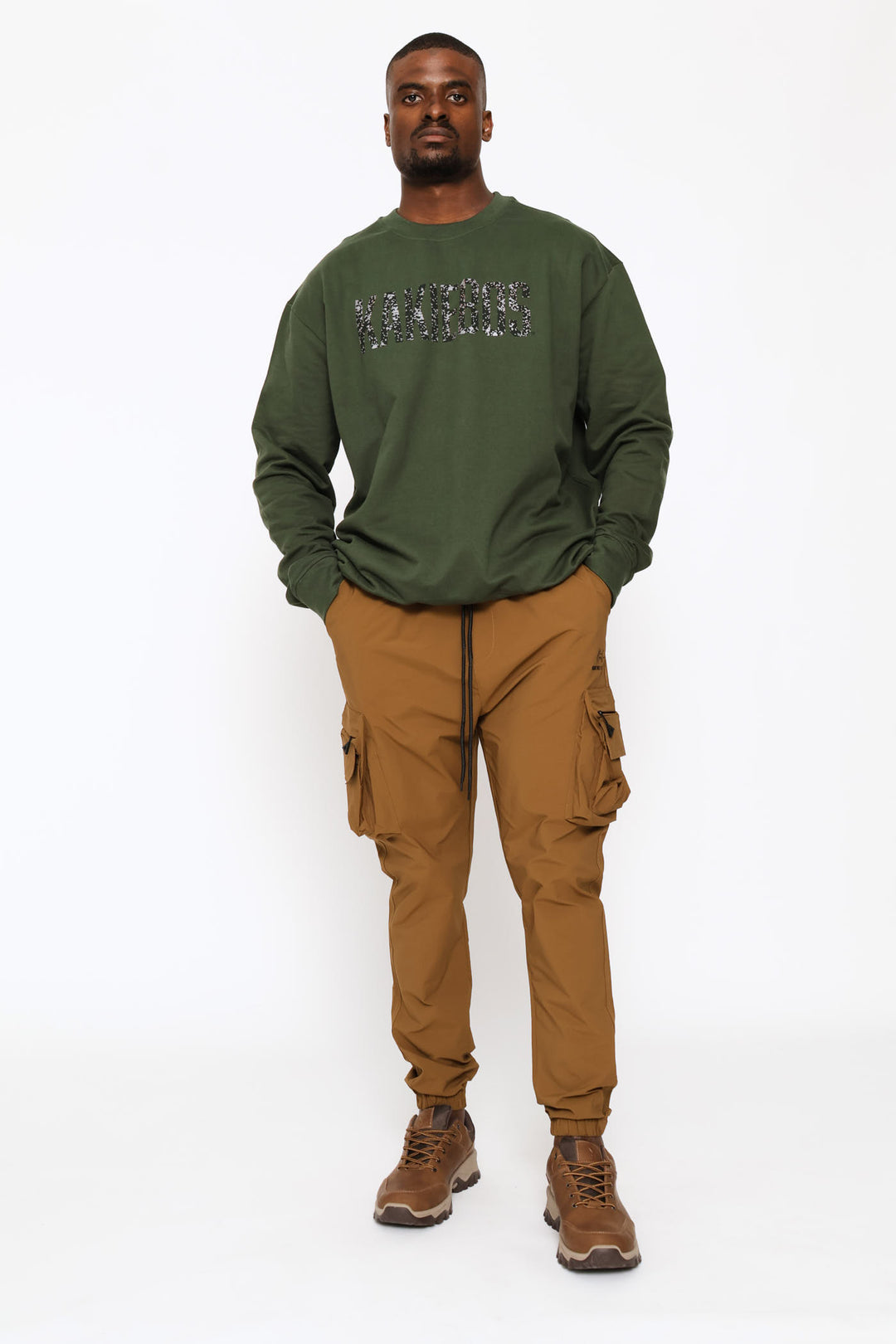 Classic Large Logo Crew Top - Olive