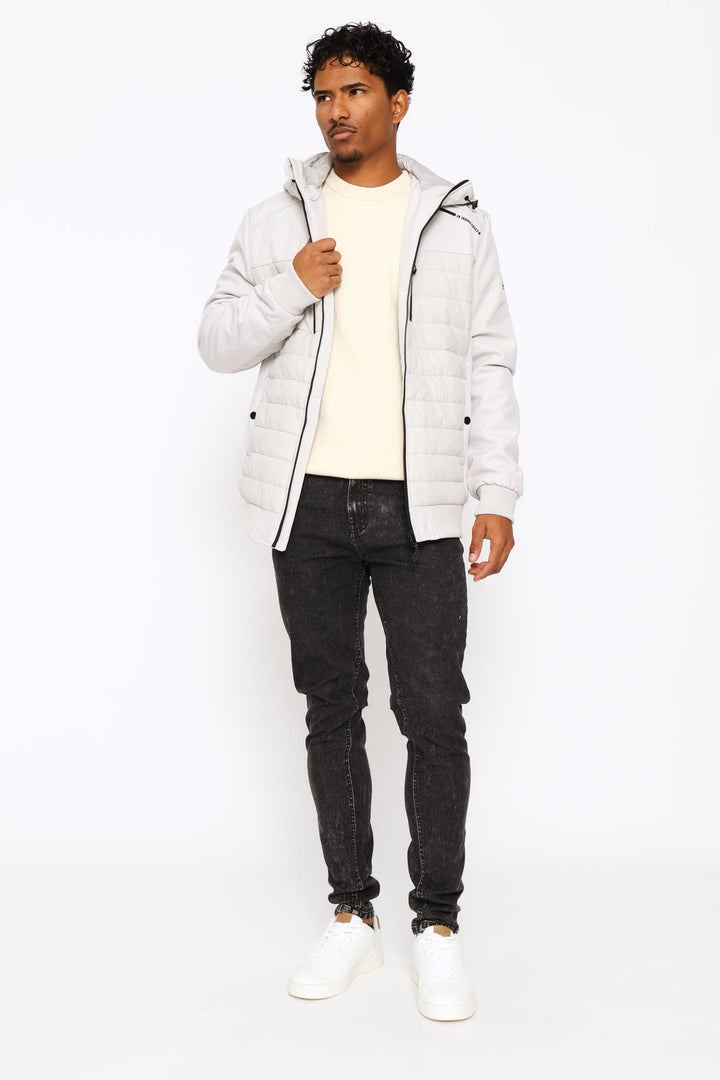 Hybrid Puffer Jacket - Light Grey