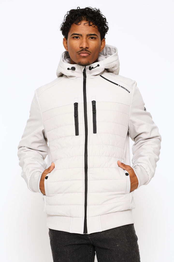 Hybrid Puffer Jacket - Light Grey