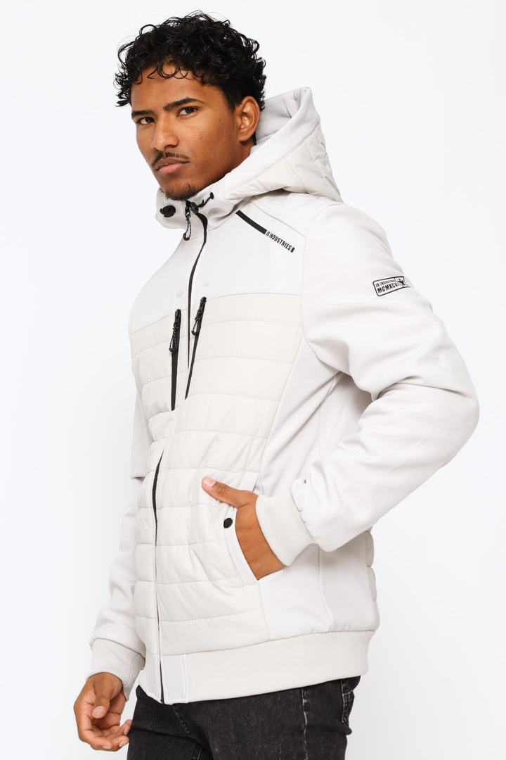 Hybrid Puffer Jacket - Light Grey