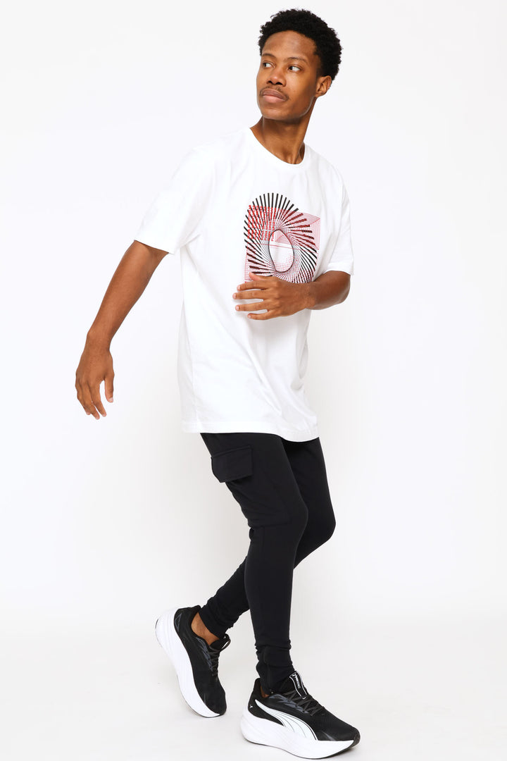 Graphic Circular Tee - White