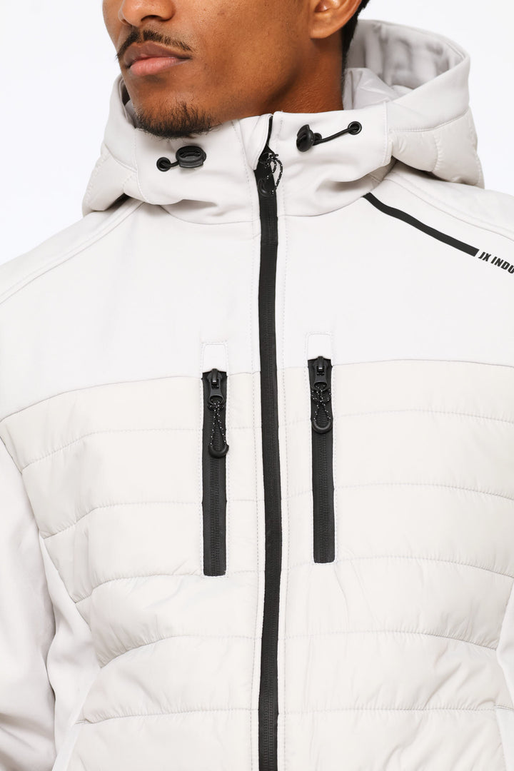 Hybrid Puffer Jacket - Light Grey