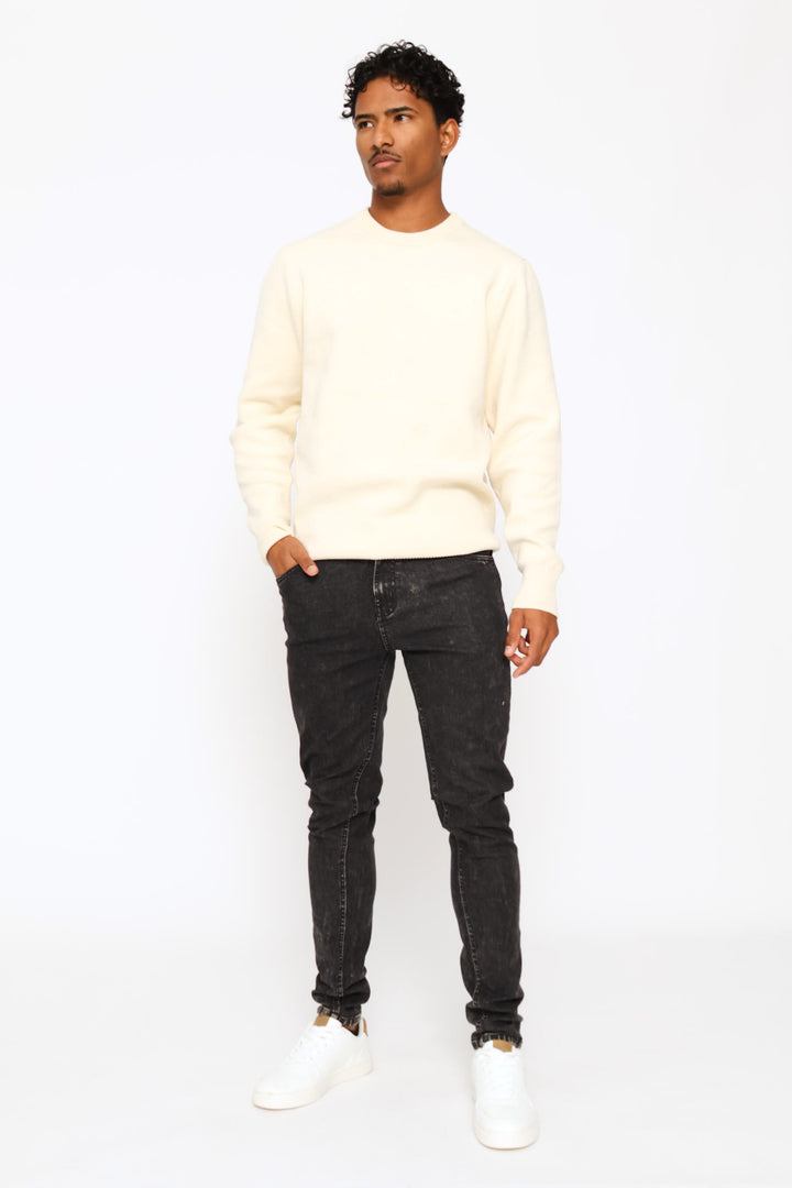 Acid Wash Skinny Denim - Black