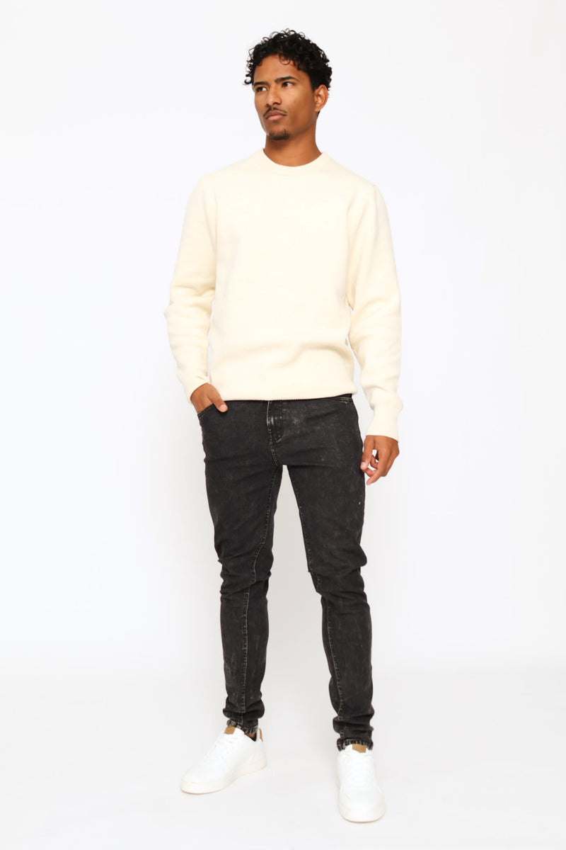 Acid Wash Skinny Denim - Black