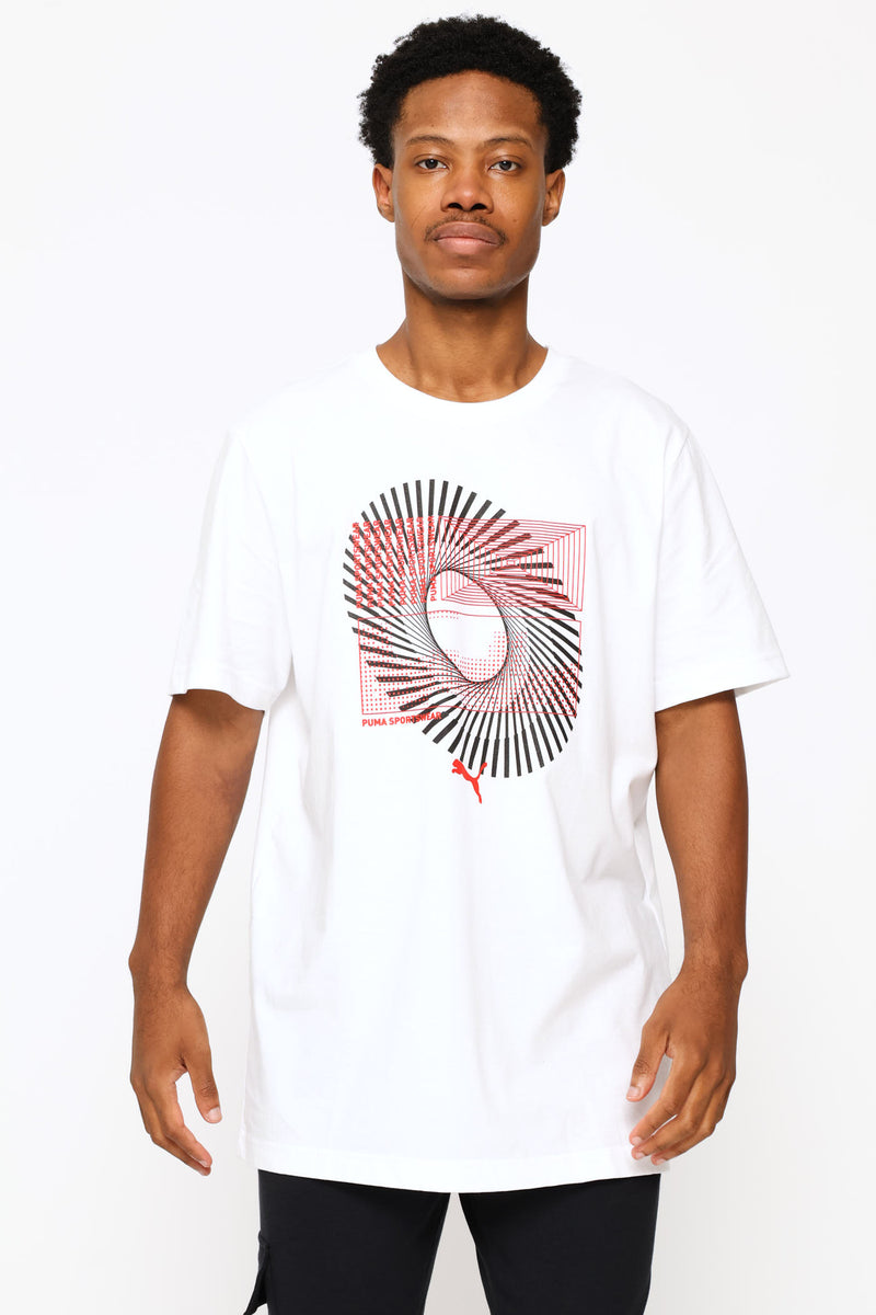 Graphic Circular Tee - White