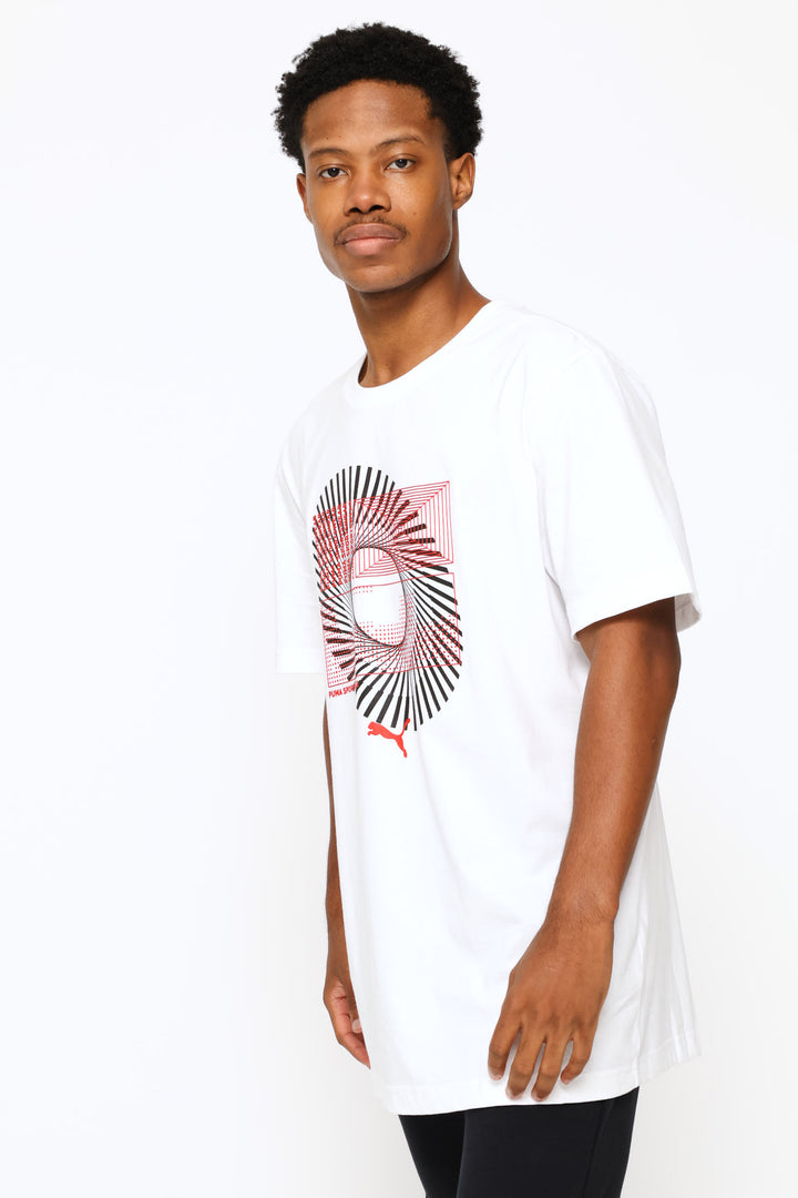 Graphic Circular Tee - White