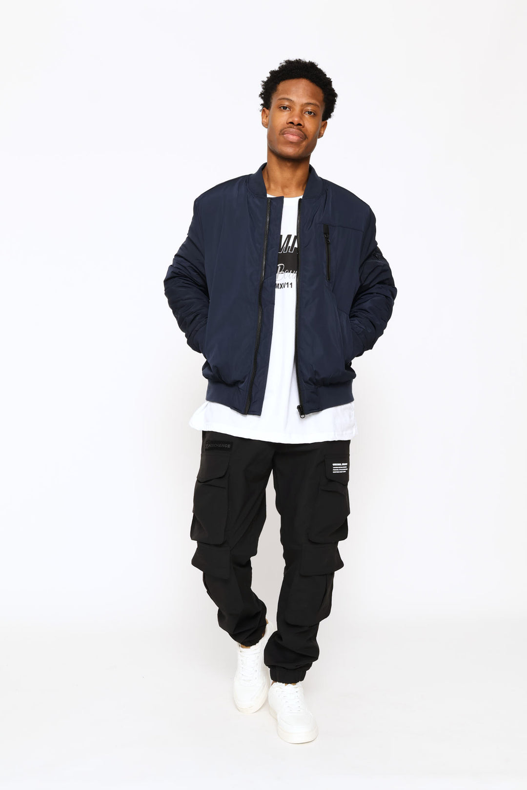 Basic Bomber Jacket - Navy