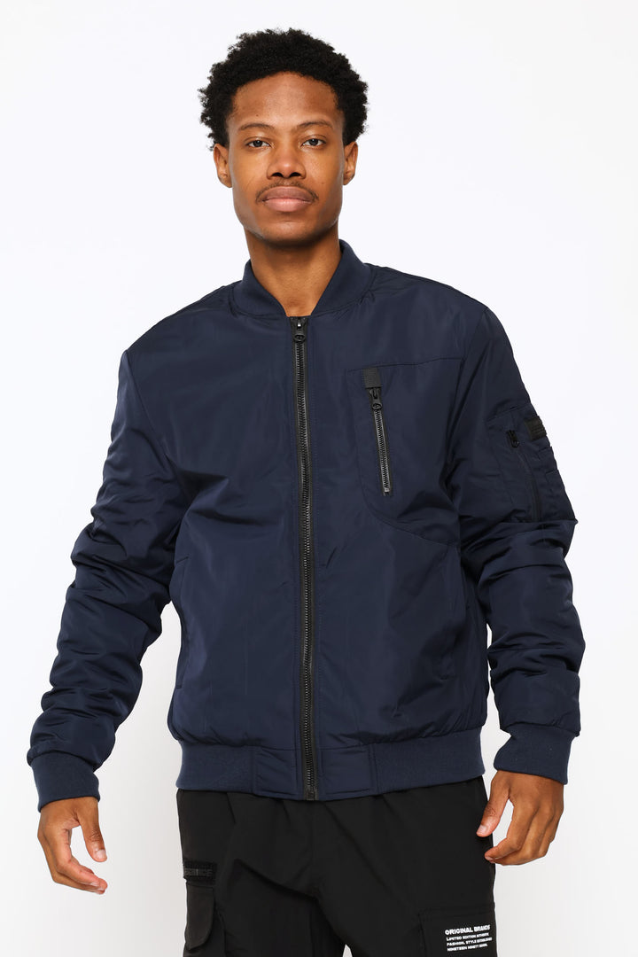 Basic Bomber Jacket - Navy