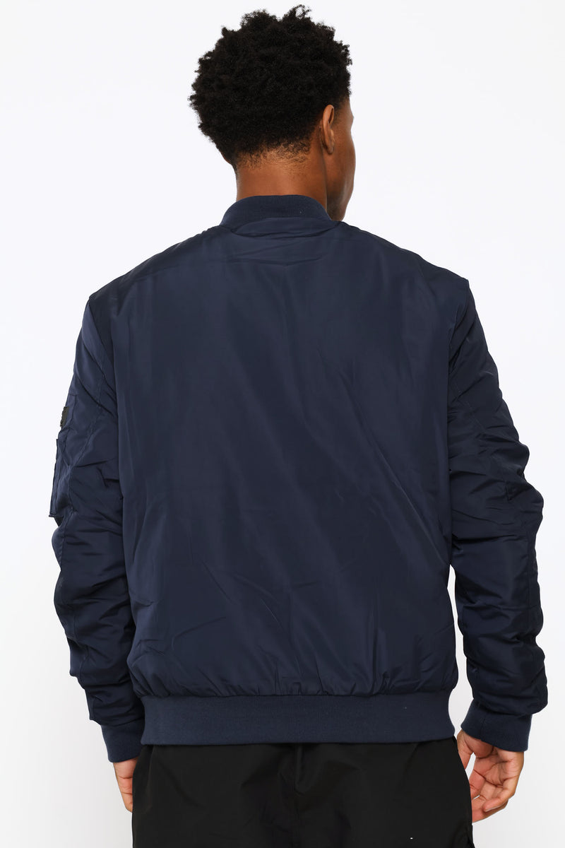 Basic Bomber Jacket - Navy