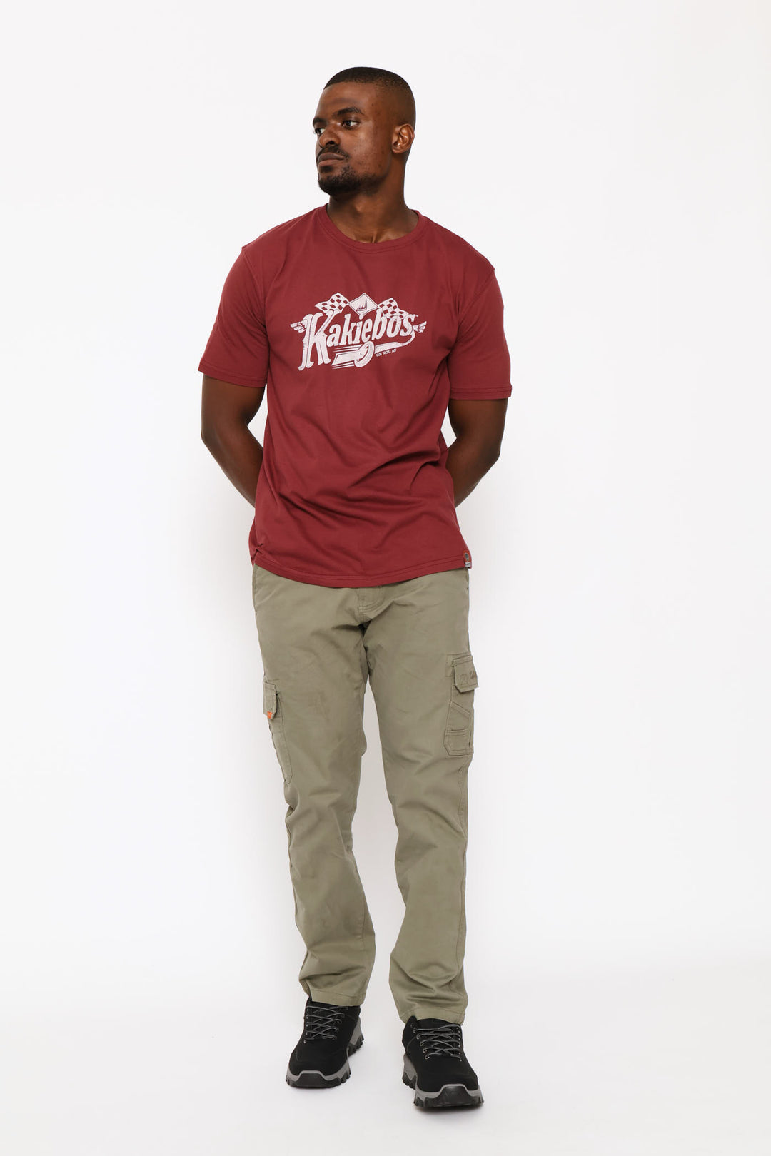 Classic Fit Distressed Logo Tee - Oxblood