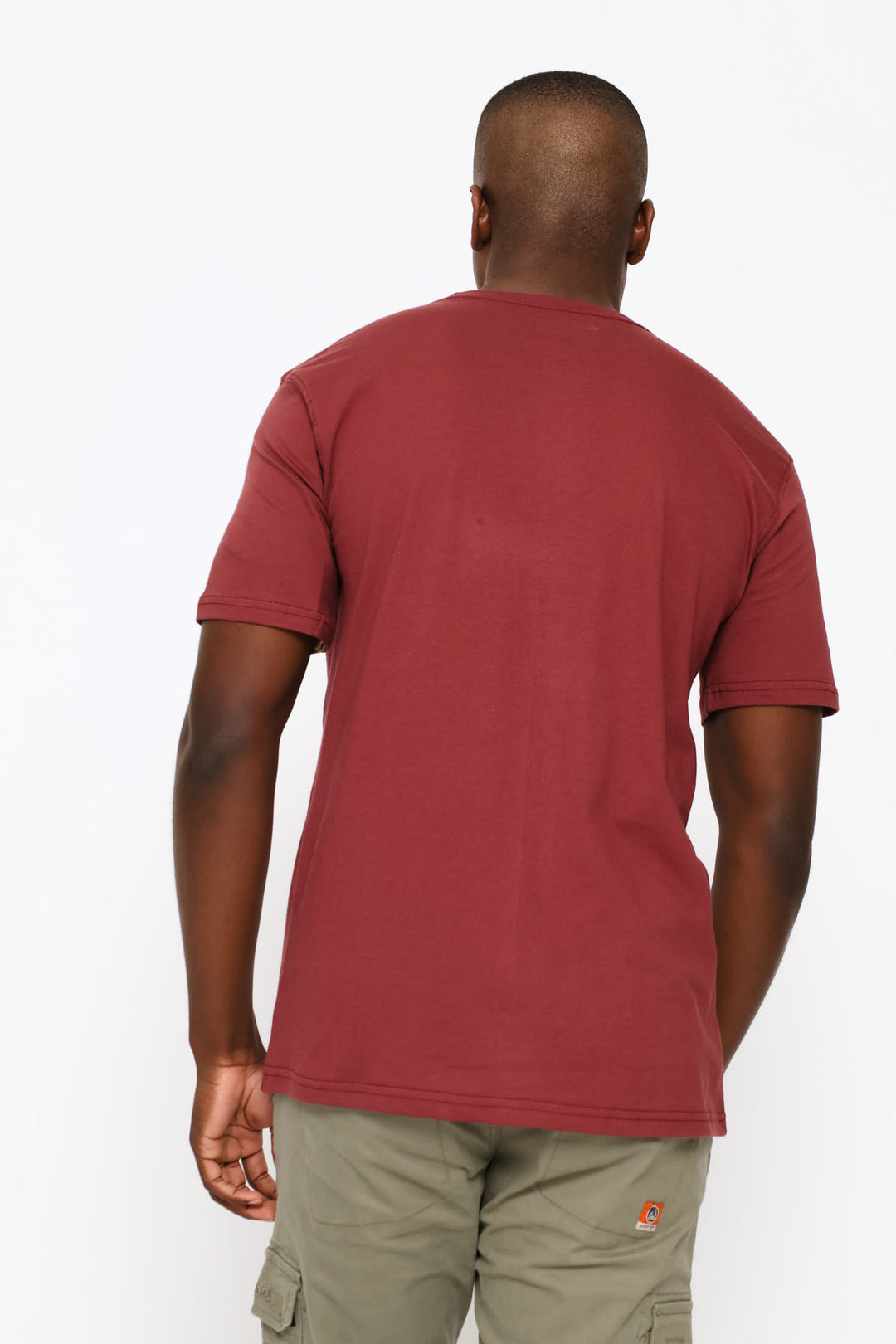Classic Fit Distressed Logo Tee - Oxblood