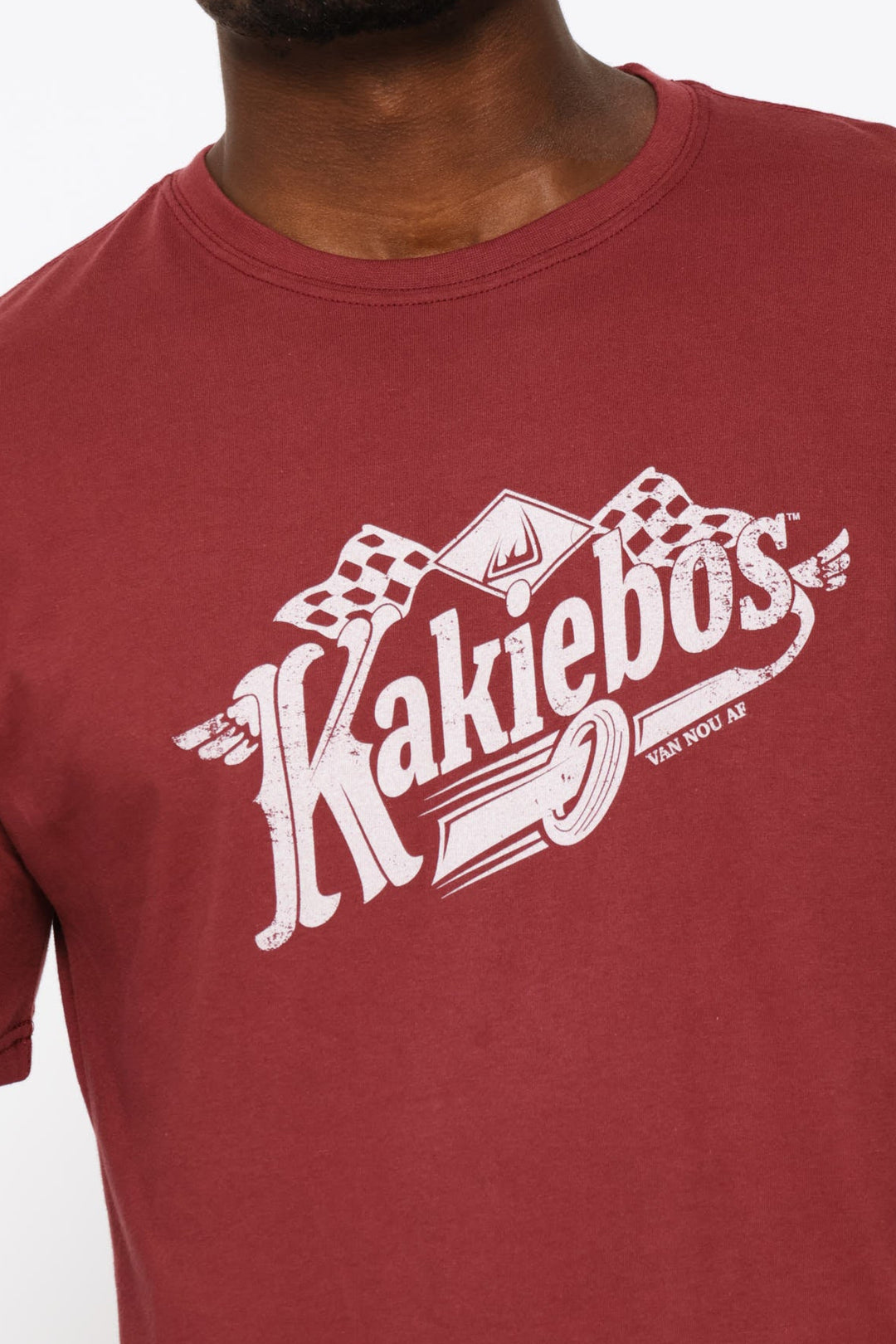 Classic Fit Distressed Logo Tee - Oxblood