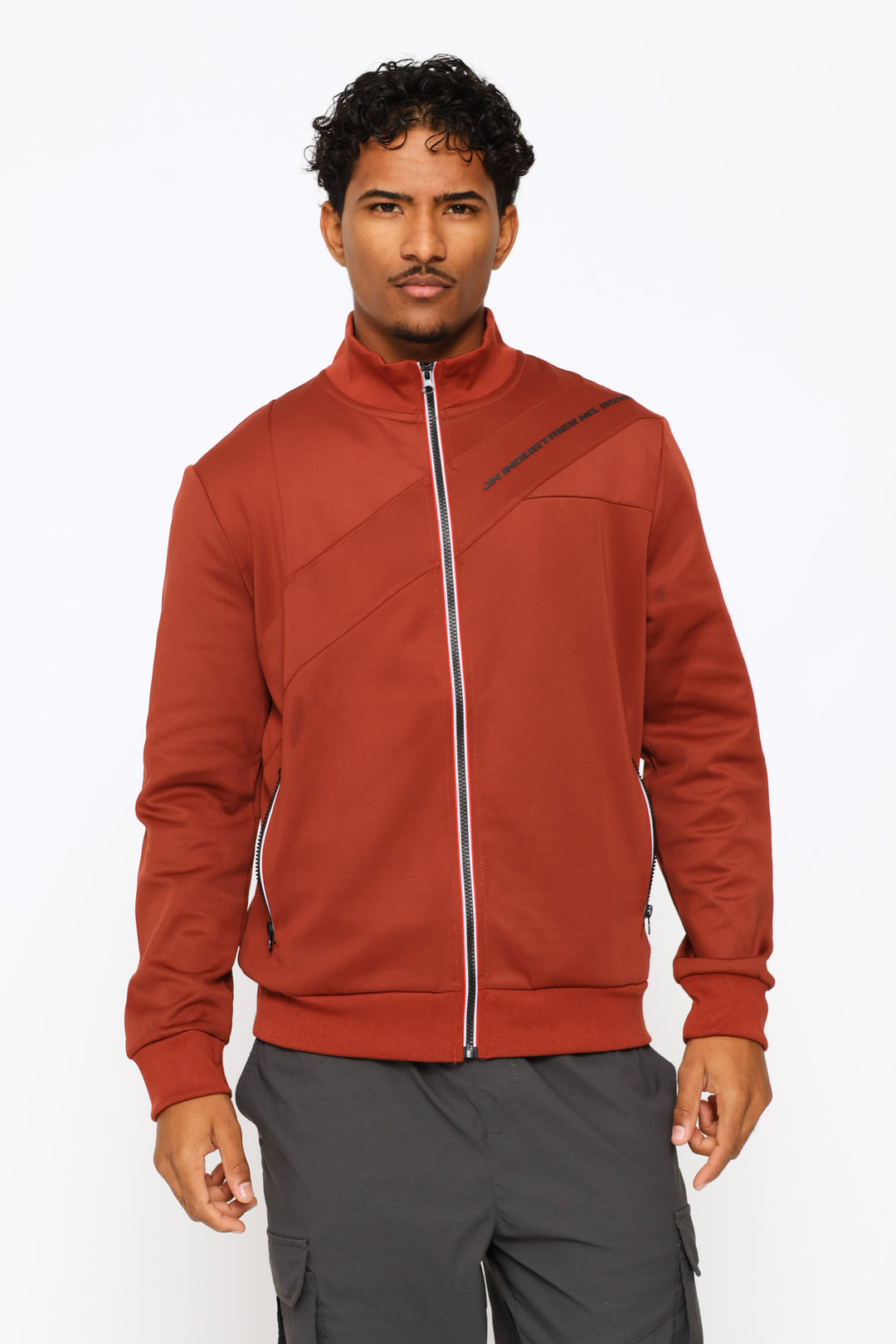 Zip Through Sweater - Ochre