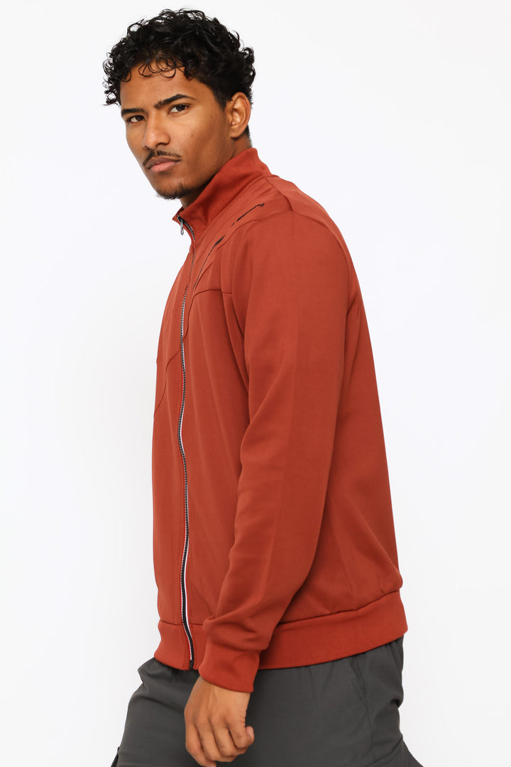 Zip Through Sweater - Ochre