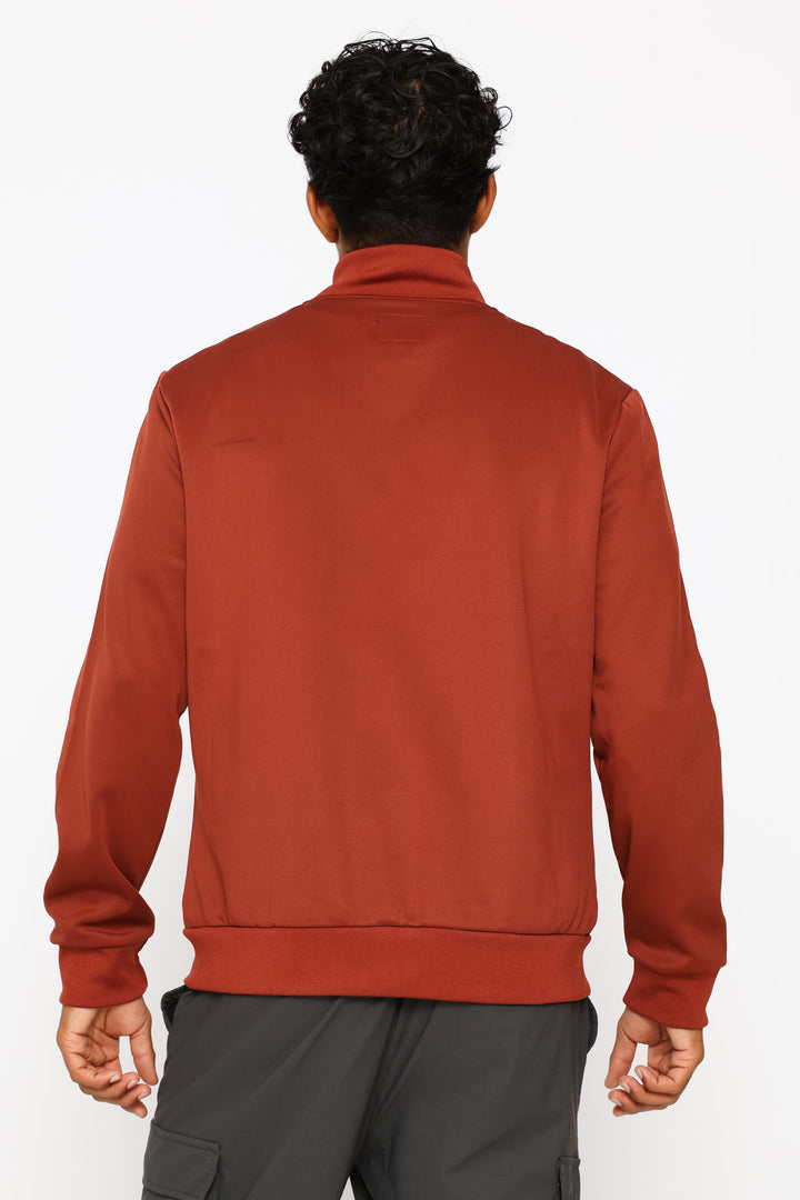 Zip Through Sweater - Ochre