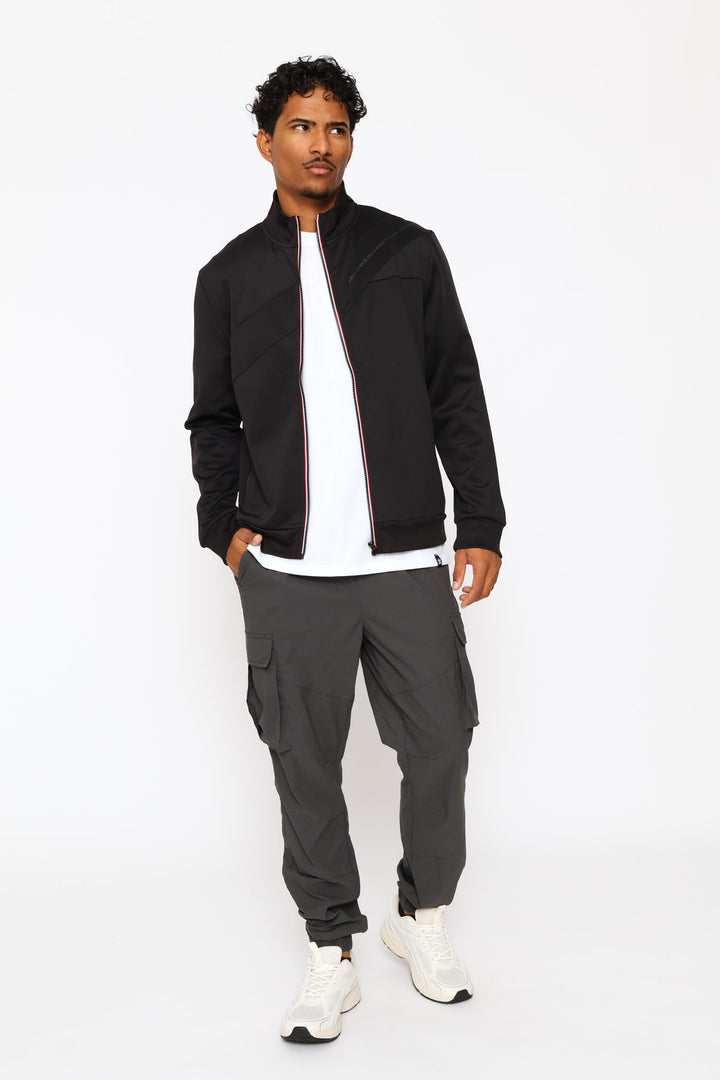 Zip Through Sweater - Black