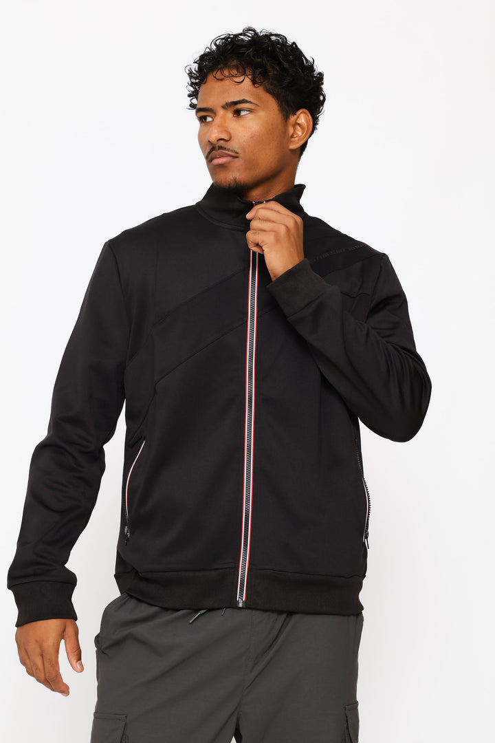Zip Through Sweater - Black
