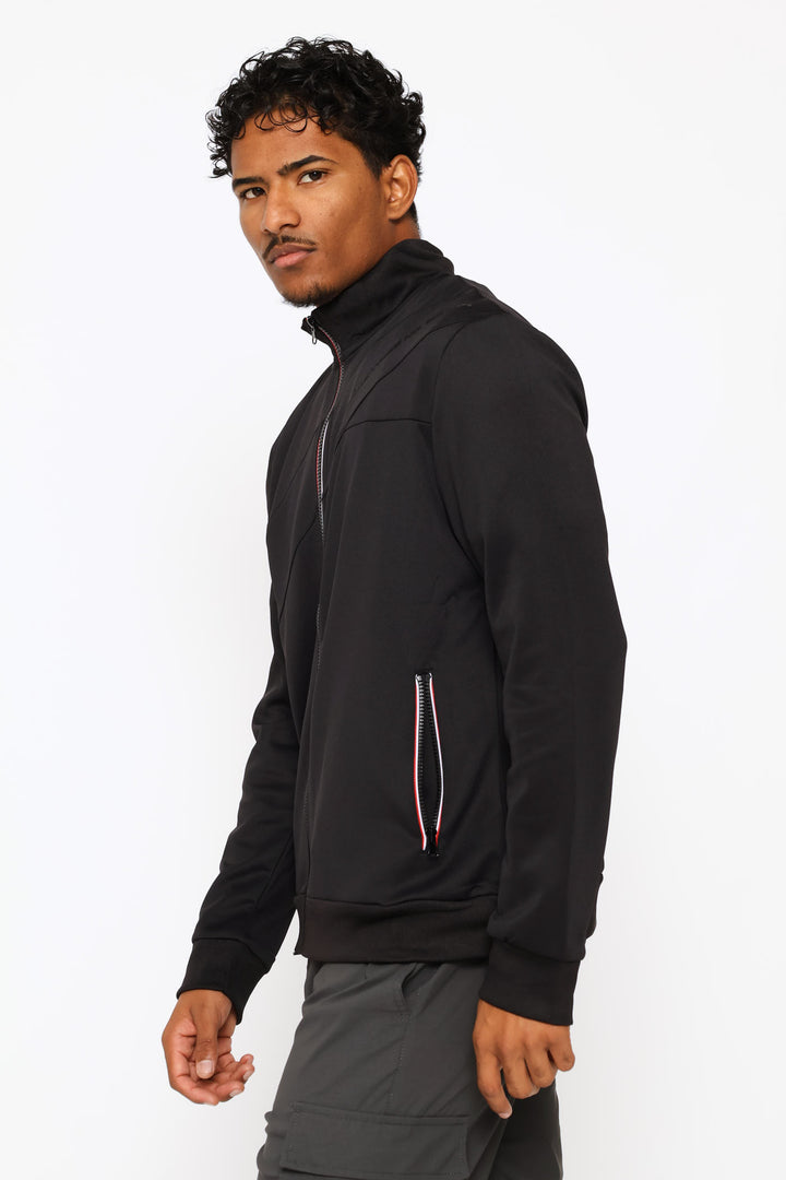 Zip Through Sweater - Black