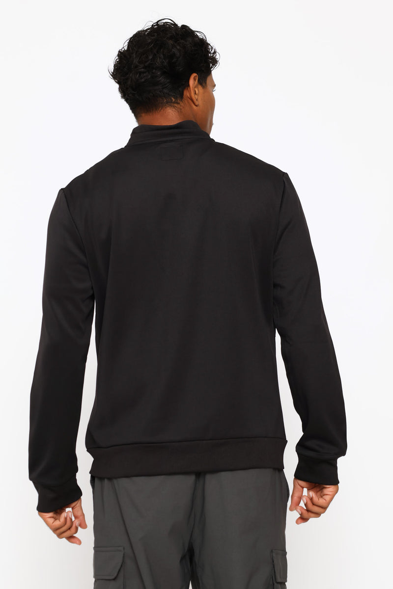 Zip Through Sweater - Black