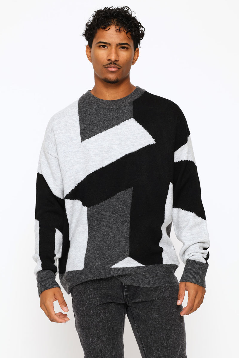 Geo Design Fashion Knitwear - Black