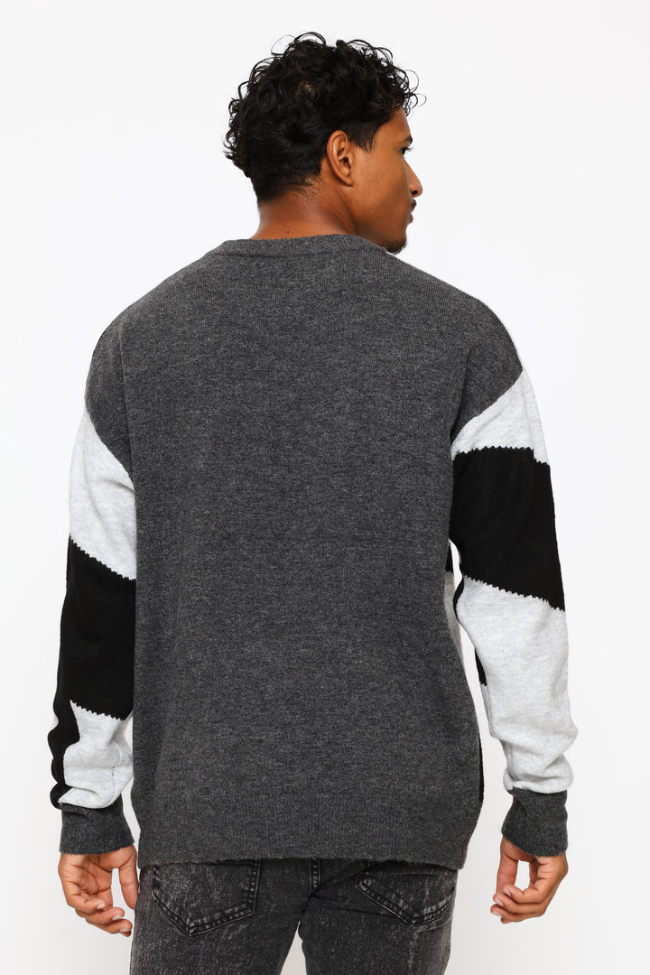 Geo Design Fashion Knitwear - Black