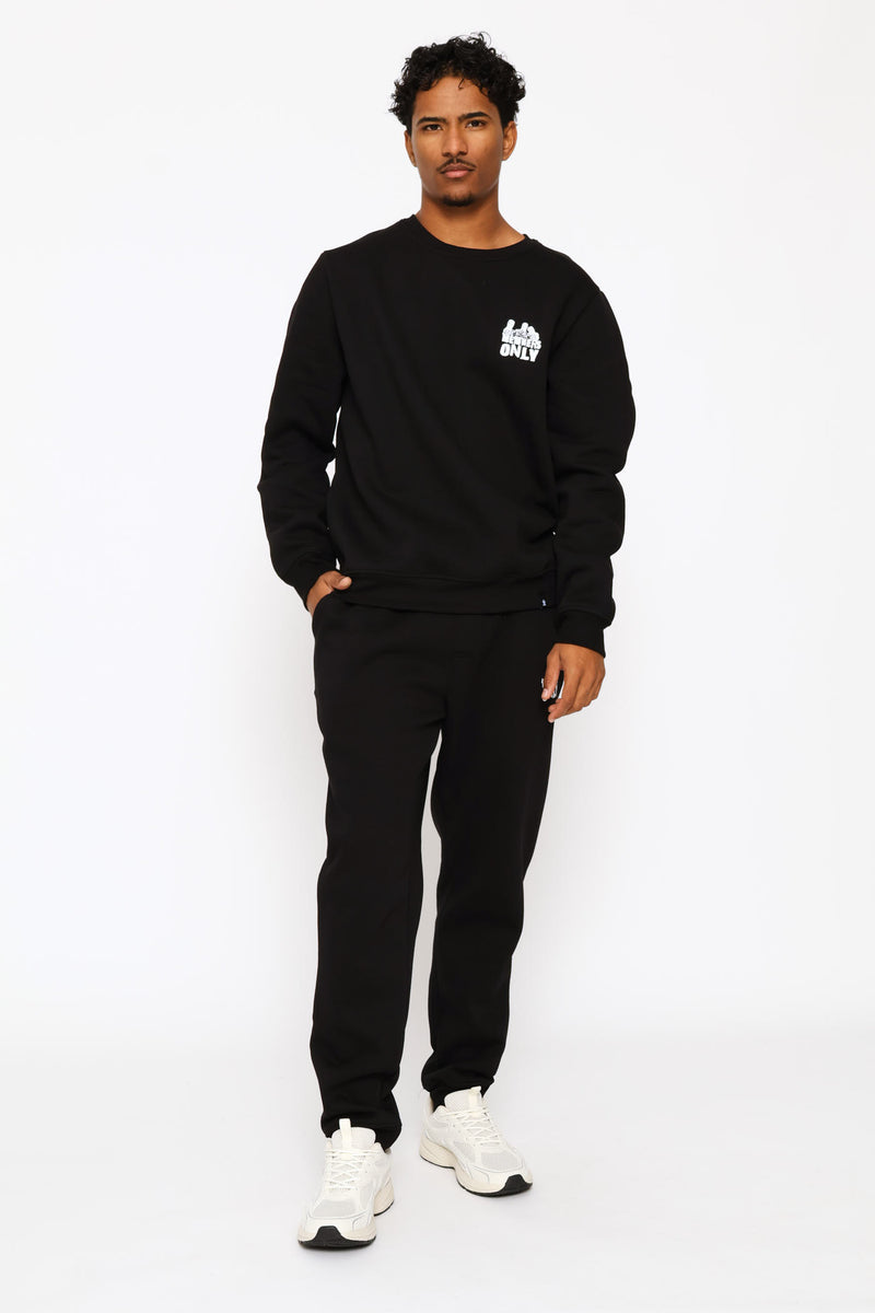 Printed Fleece Jogger - Black