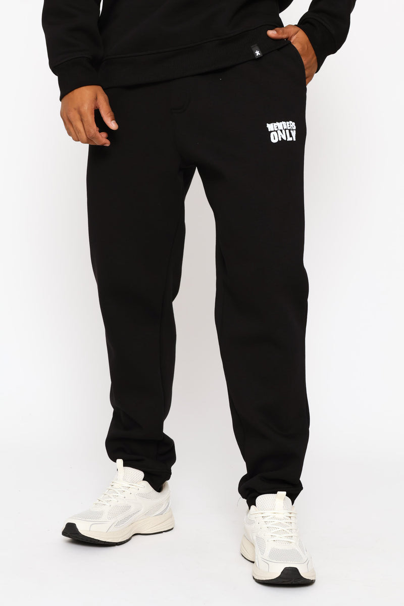 Printed Fleece Jogger - Black