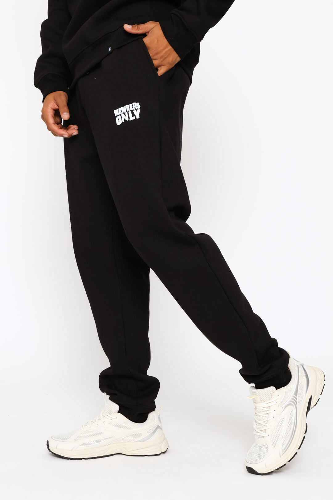 Printed Fleece Jogger - Black