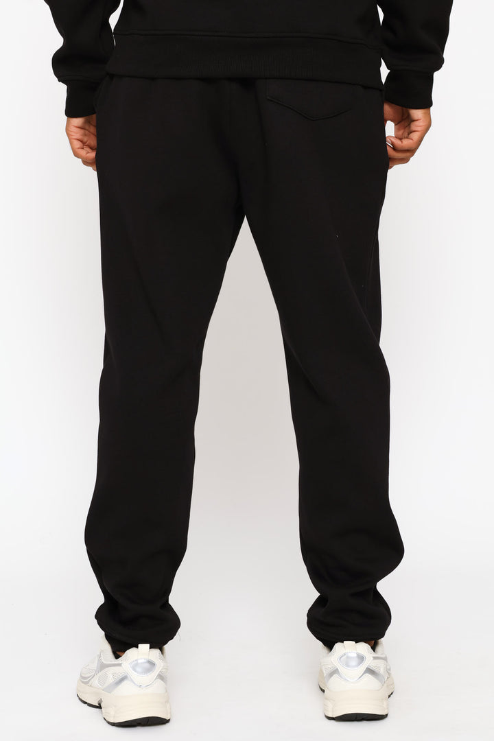 Printed Fleece Jogger - Black