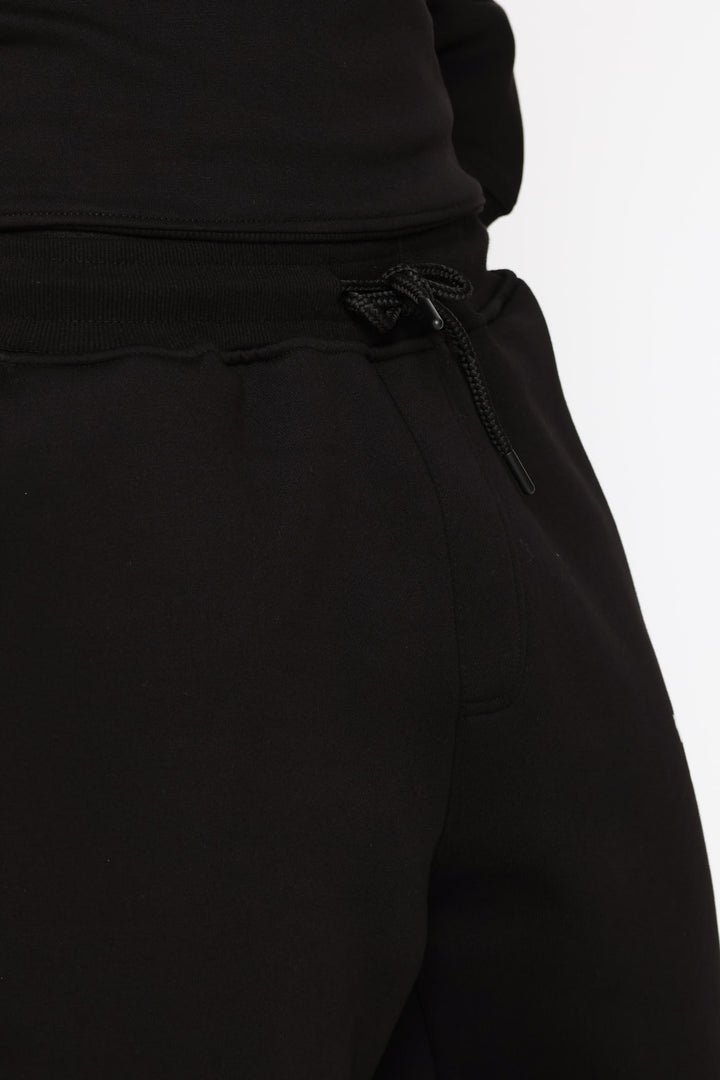 Printed Fleece Jogger - Black