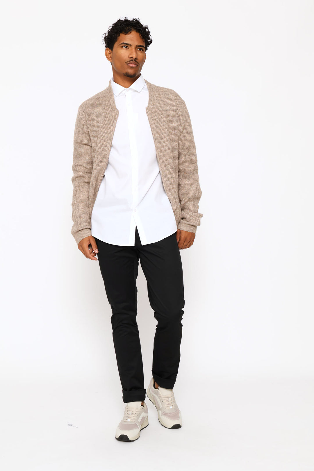 Long Sleeve Knitwear Jacket - Taupe