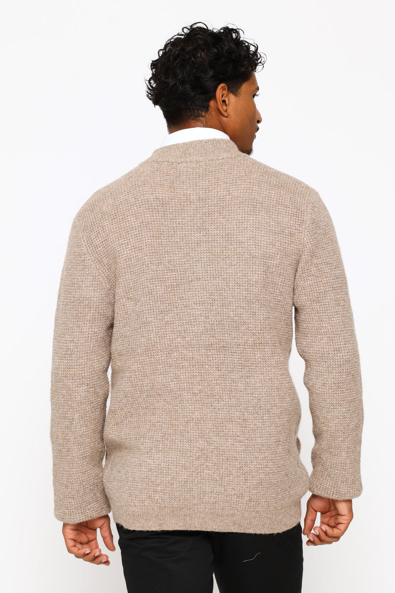 Long Sleeve Knitwear Jacket - Taupe