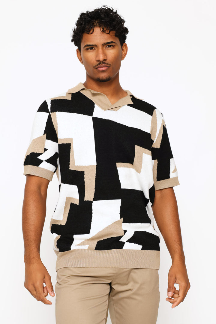 Geomtric Knit Golfer - Neutral