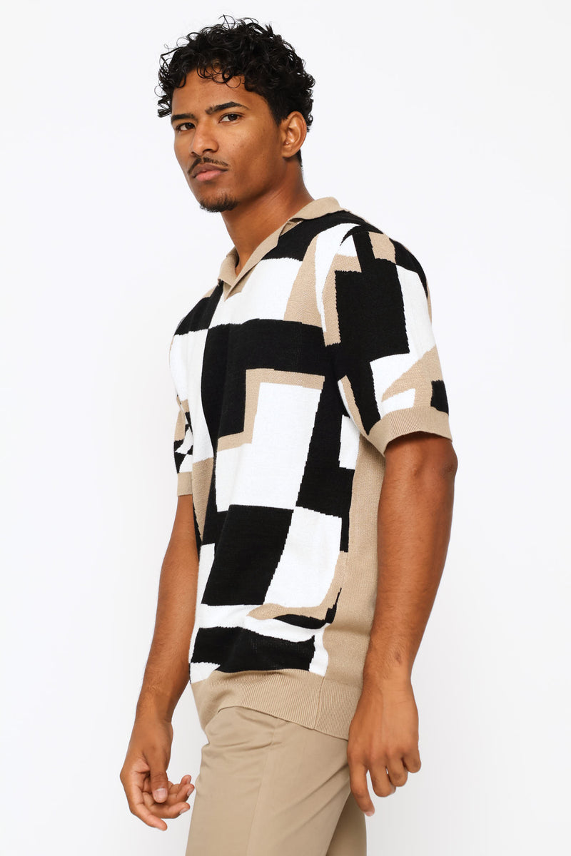Geomtric Knit Golfer - Neutral