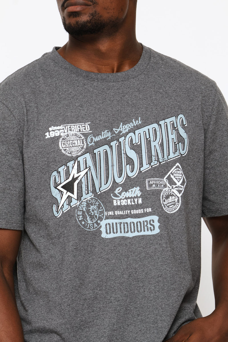 Industries Tee - Charcoal Melange