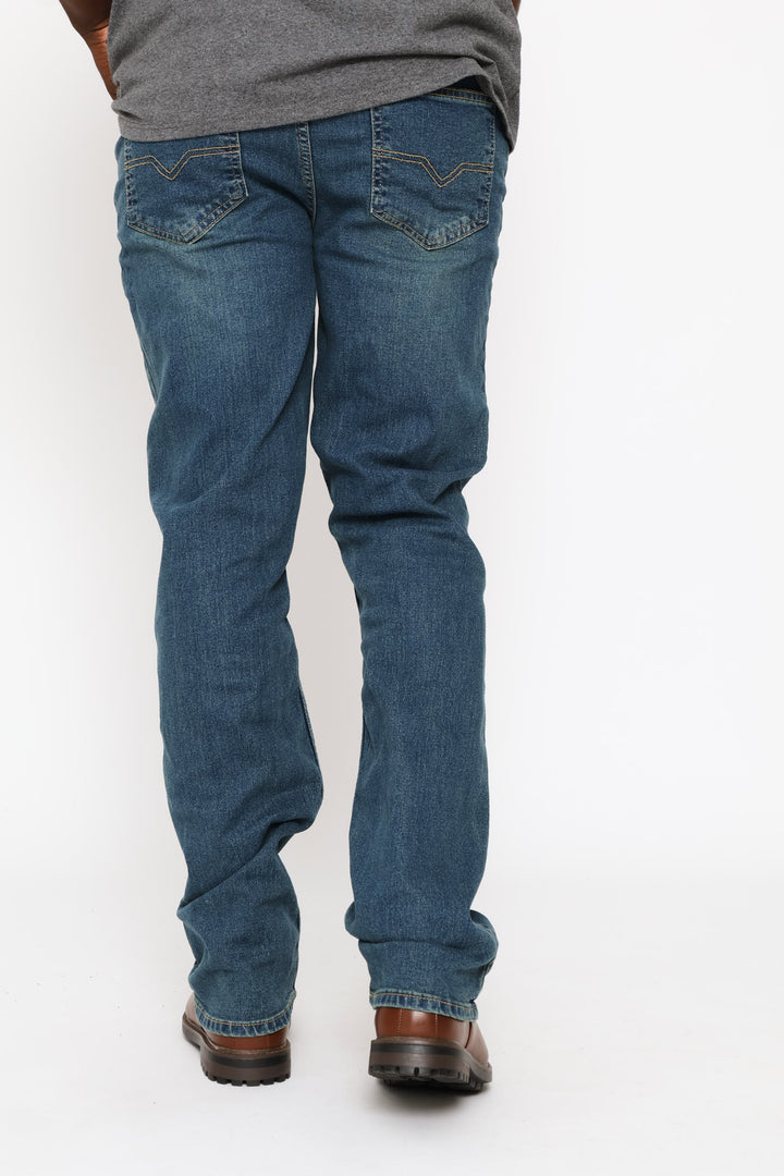Mid Tint Straight Stretch Denim - Mid Wash