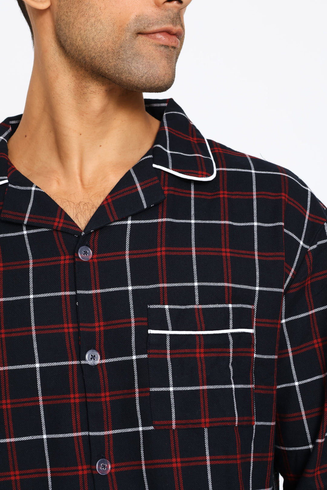 Check Flannel Pyjama Top - Multi
