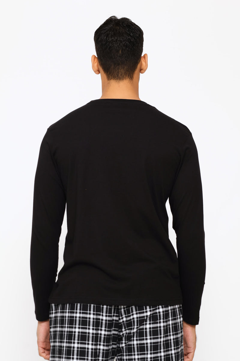 Long Sleeve Dream Slogan Tee - Black