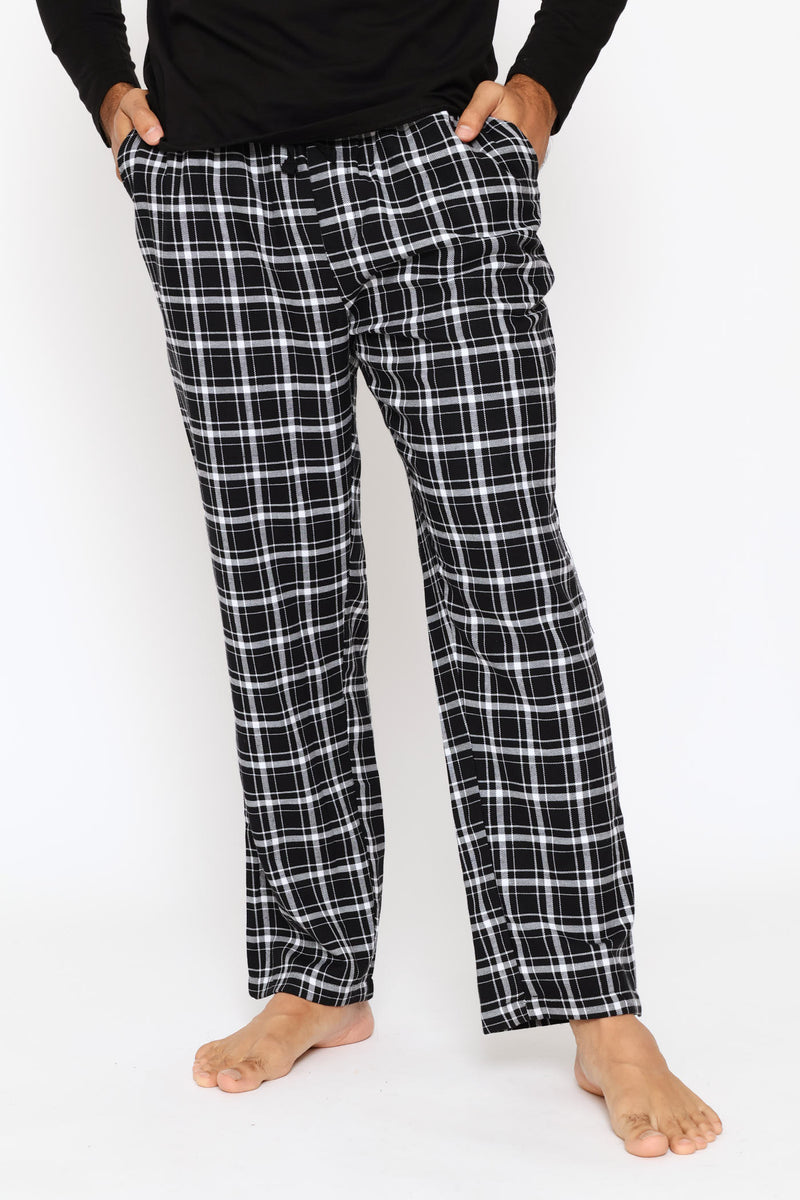 Check Flannel Pants - Black/White